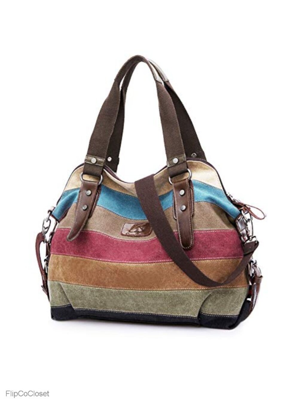 Cotton Canvas Crossbody Shoulder Bag